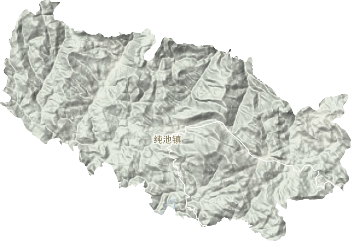 纯池镇地形地图