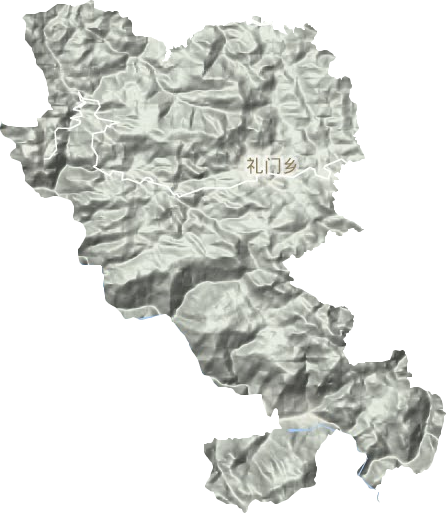 礼门乡地形地图
