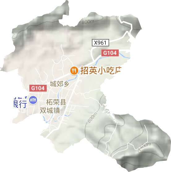 双城镇地形地图