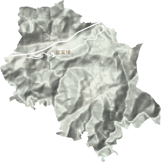 富溪镇地形地图