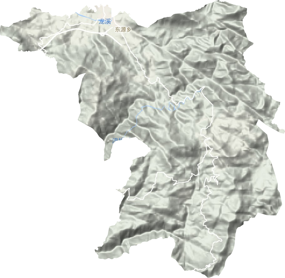东源乡地形地图
