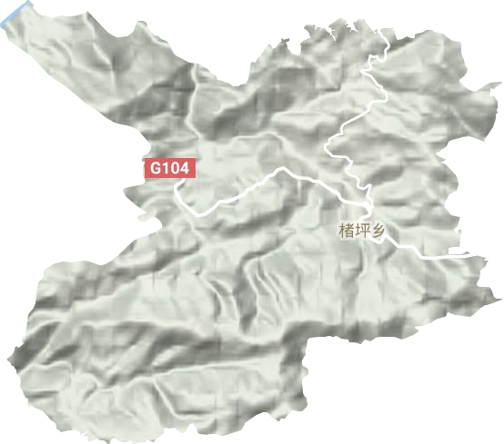 楮坪乡地形地图