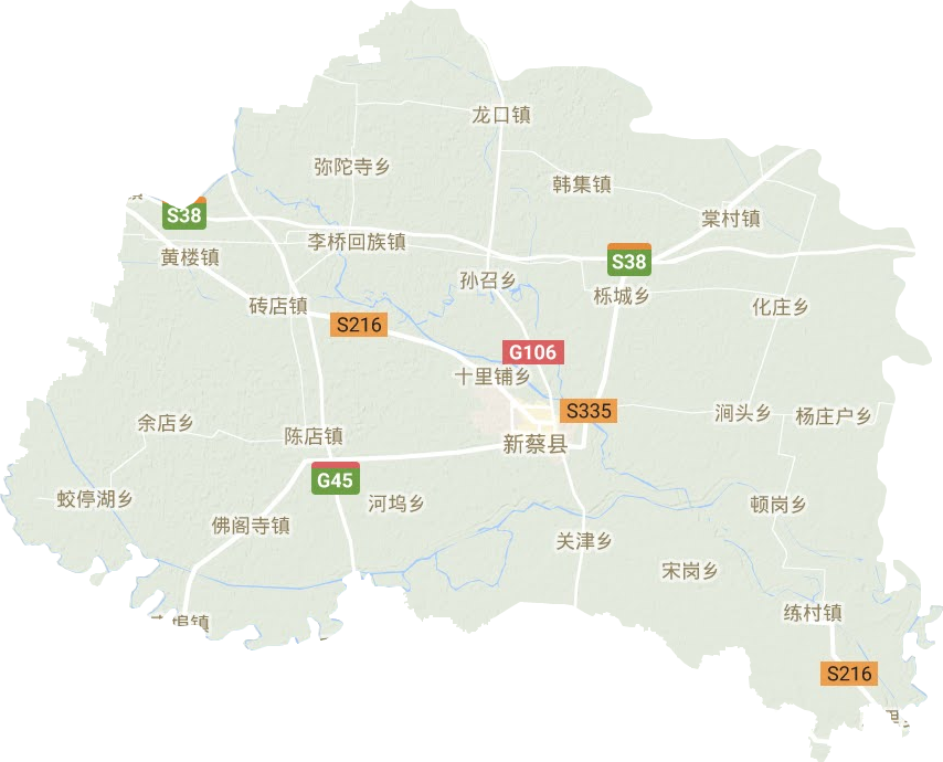 新蔡县地形地图