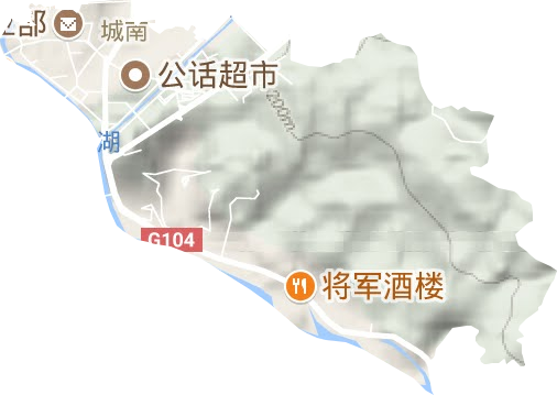 城南街道地形地图