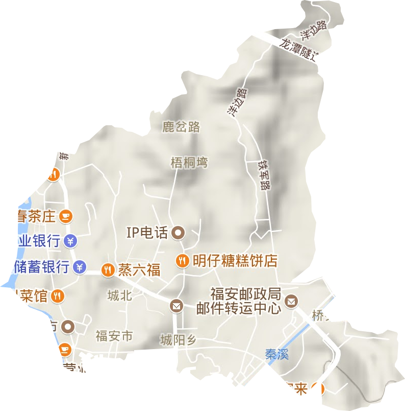 城北街道地形地图