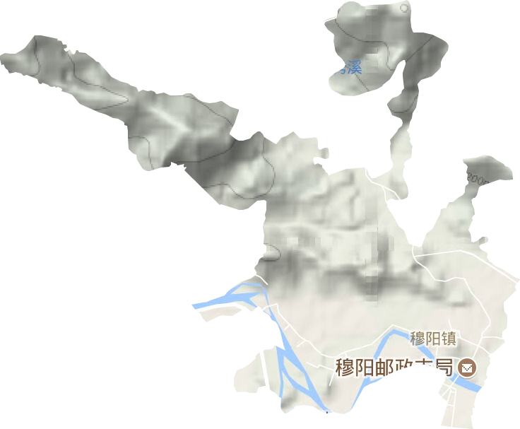 穆阳镇地形地图