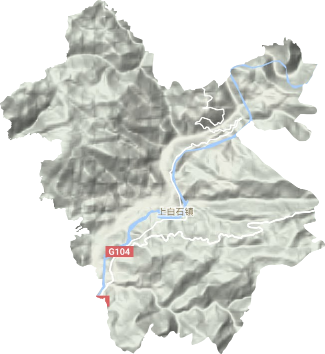 上白石镇地形地图