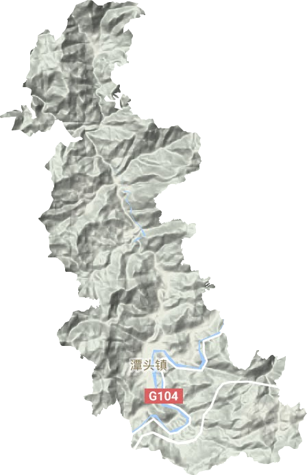 潭头镇地形地图