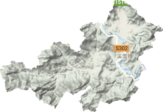 溪潭镇地形地图