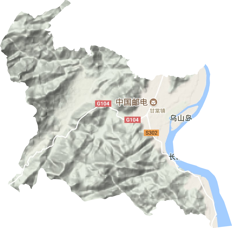 甘棠镇地形地图