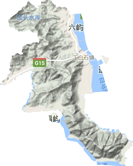 下白石镇地形地图