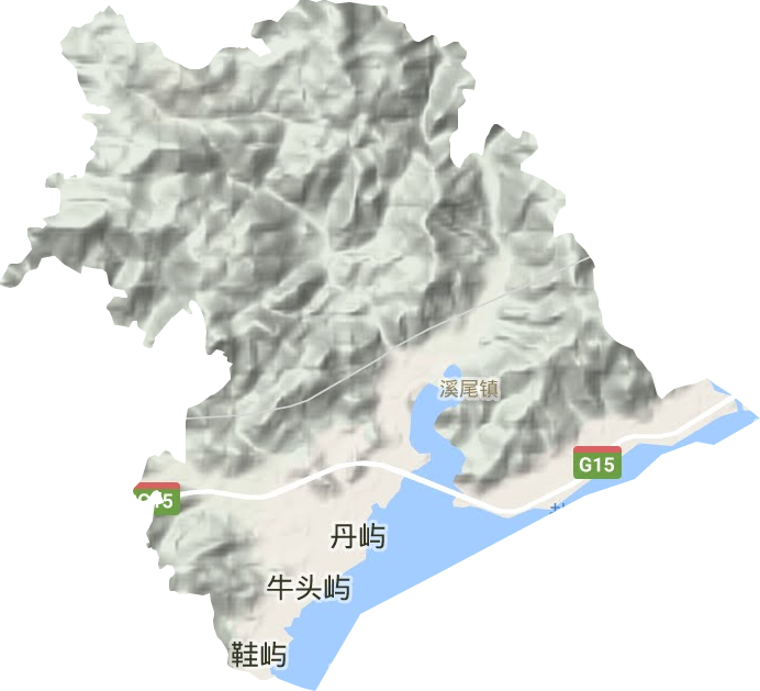 溪尾镇地形地图