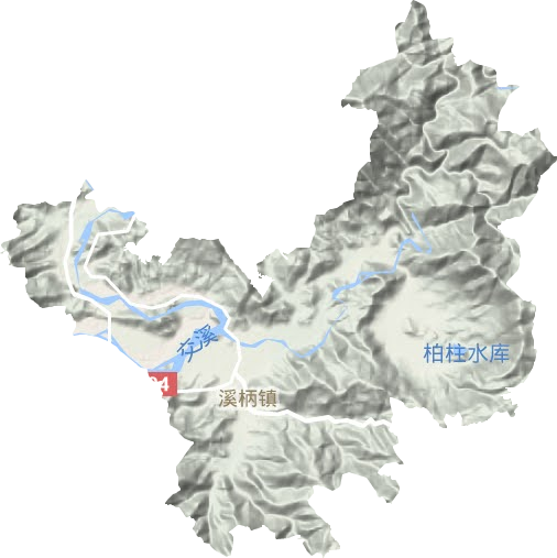 溪柄镇地形地图