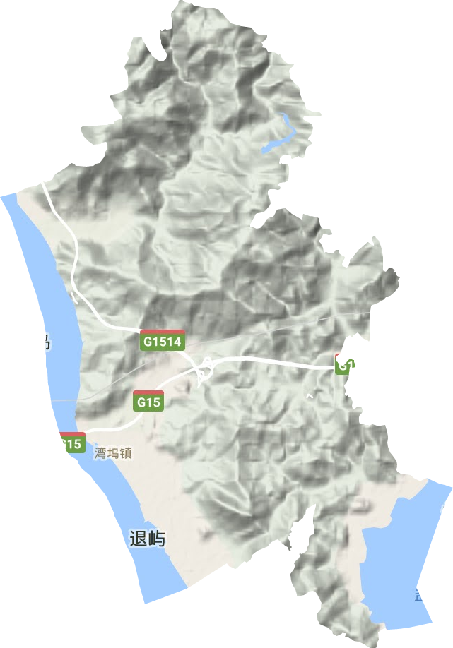 湾坞镇地形地图
