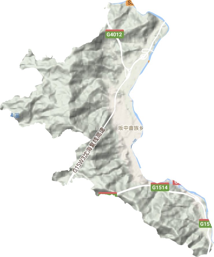 坂中畲族乡地形地图