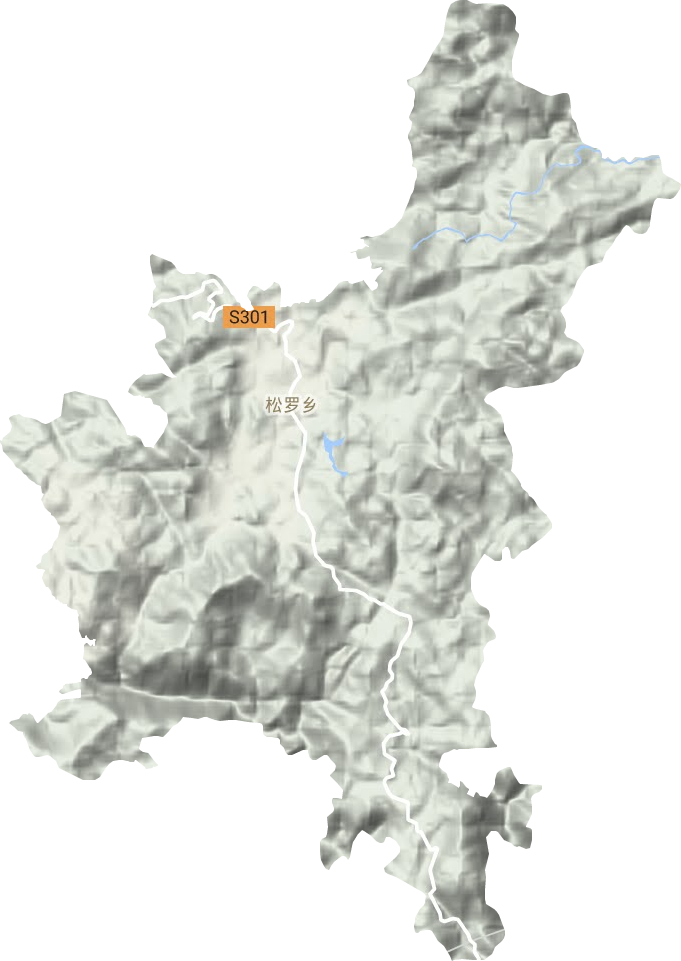 松罗乡地形地图