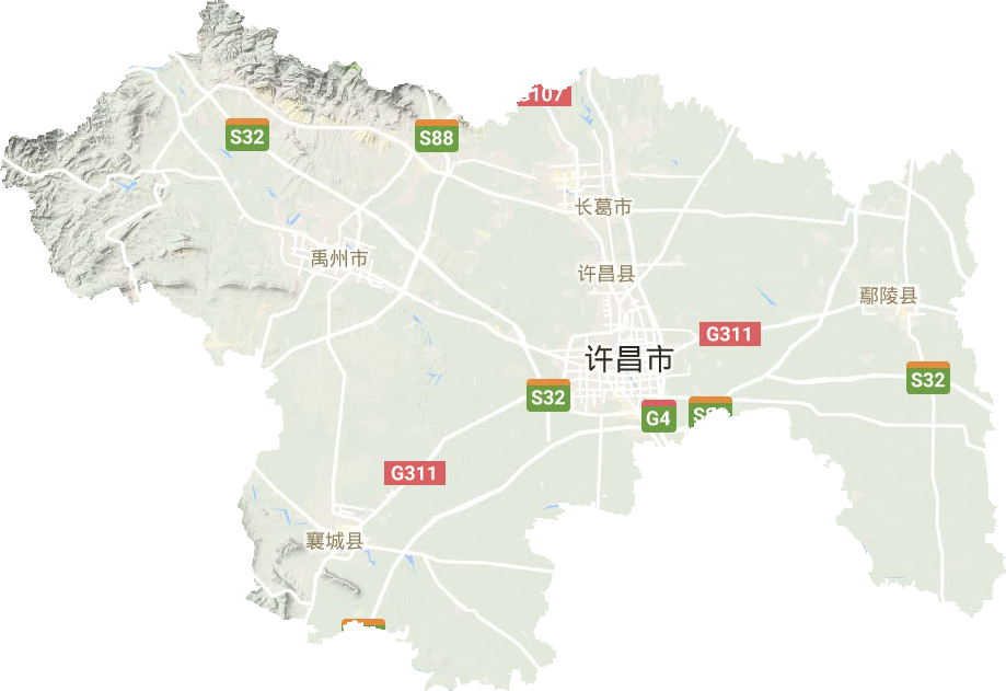 许昌市地形地图