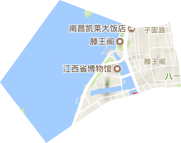 滕王阁街道地形地图