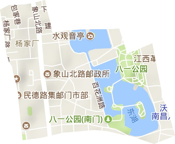 百花洲街道地形地图