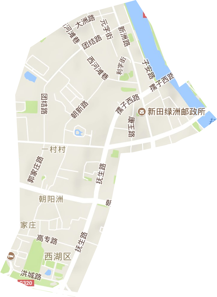 朝阳洲街道地形地图