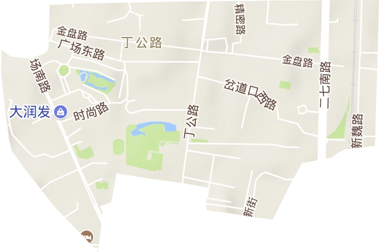 丁公路街道地形地图