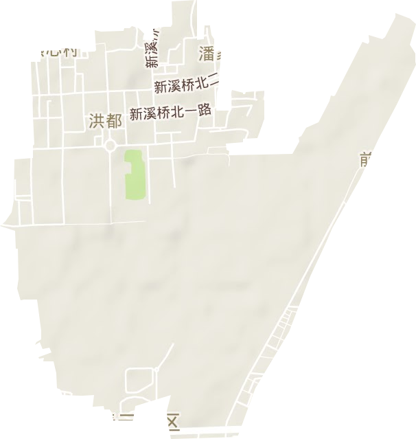 洪都街道地形地图