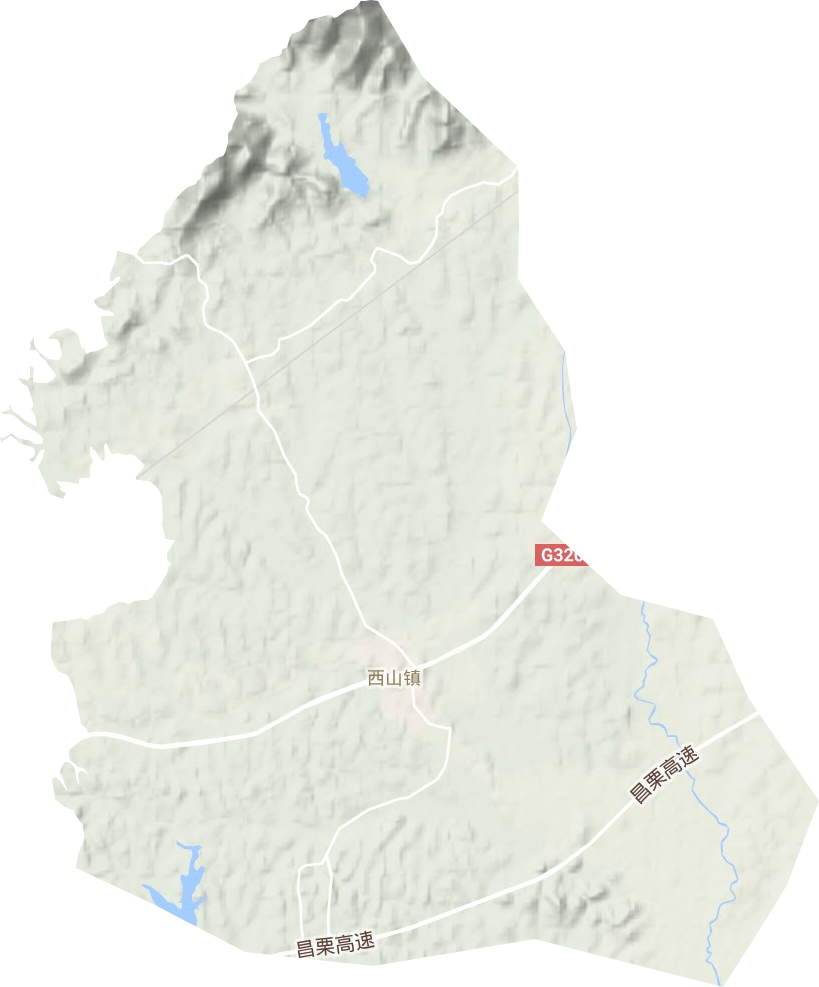 西山镇地形地图