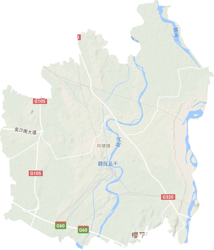 向塘镇地形地图