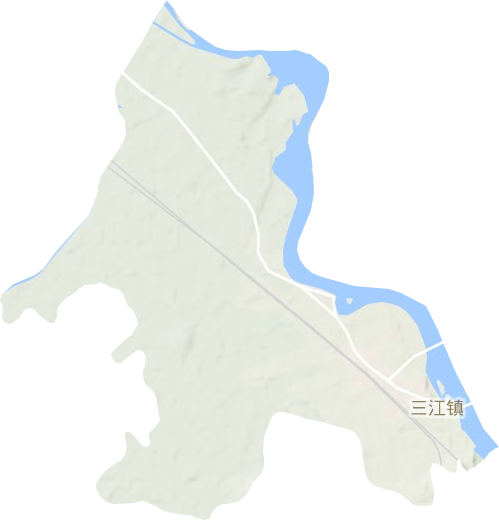 三江镇地形地图