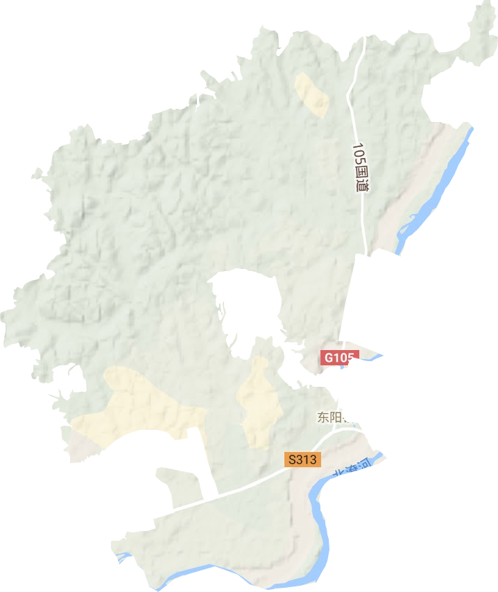 东阳镇地形地图