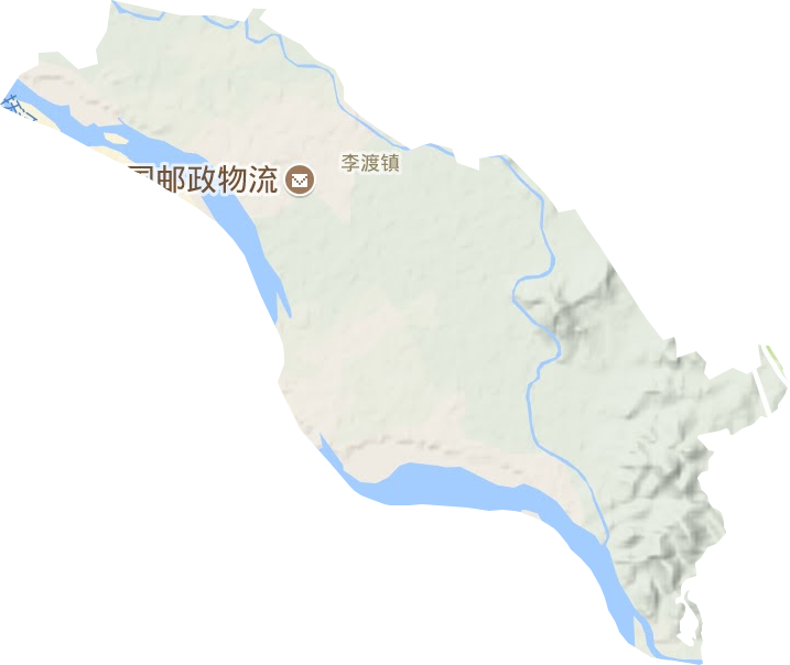 李渡镇地形地图