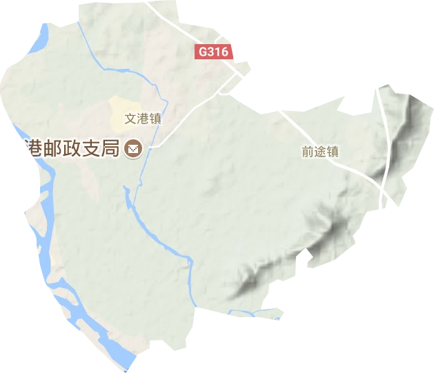 文港镇地形地图