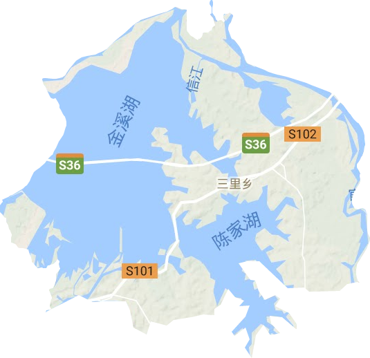 三里乡地形地图