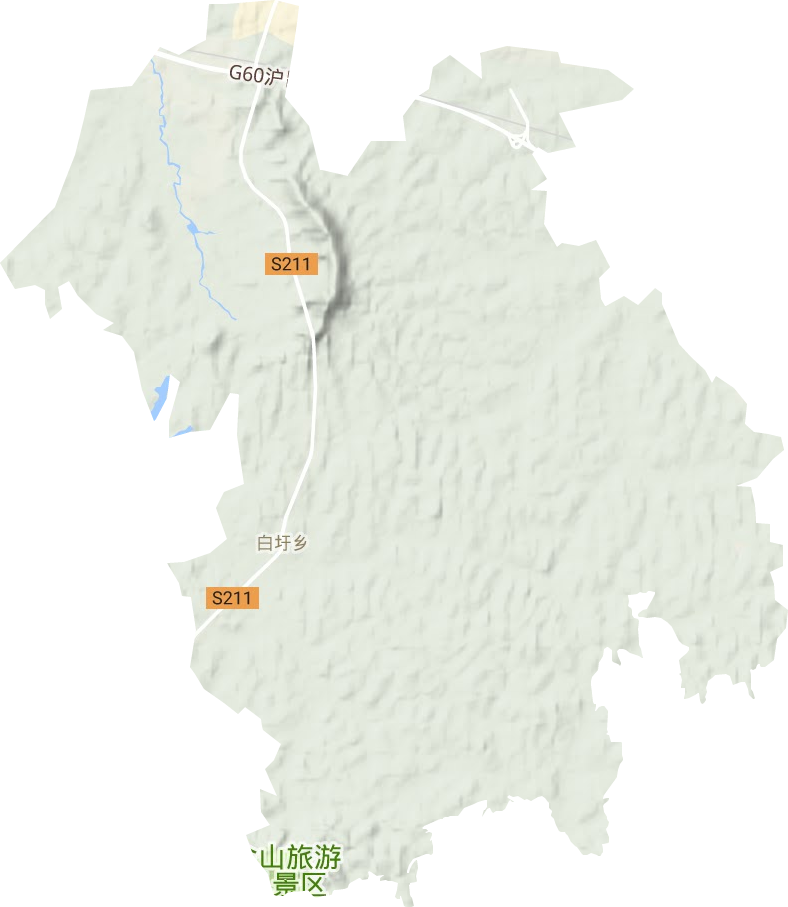 白圩乡地形地图