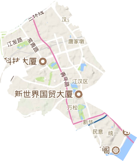 江汉区地形地图