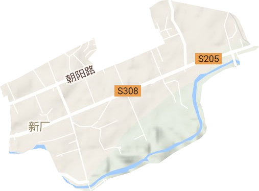 新厂街道地形地图