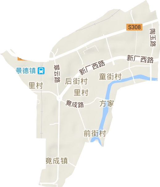 里村街道地形地图
