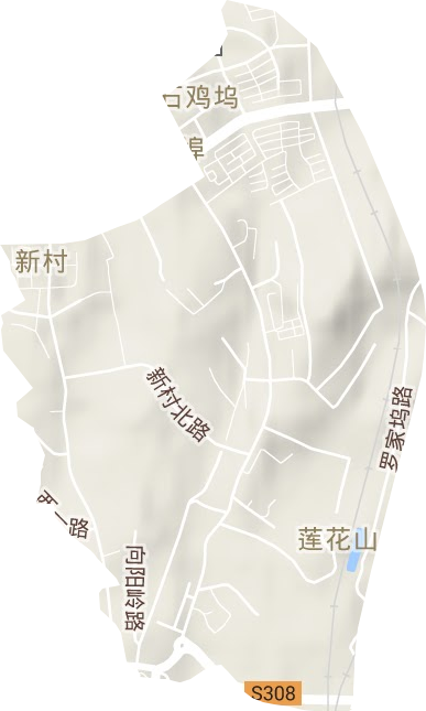新村街道地形地图