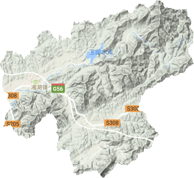 湘湖镇地形地图