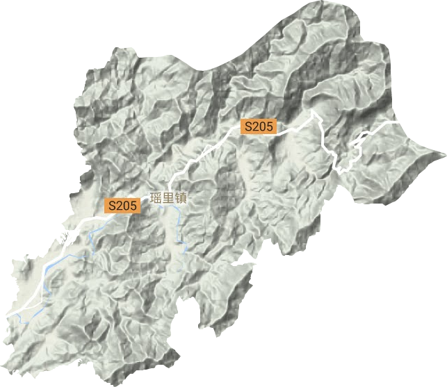 瑶里镇地形地图