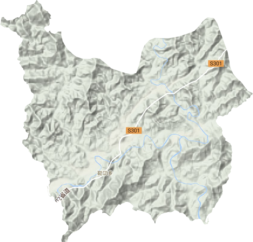 勒功乡地形地图