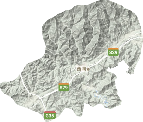西湖乡地形地图