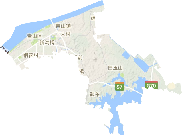 青山区地形地图