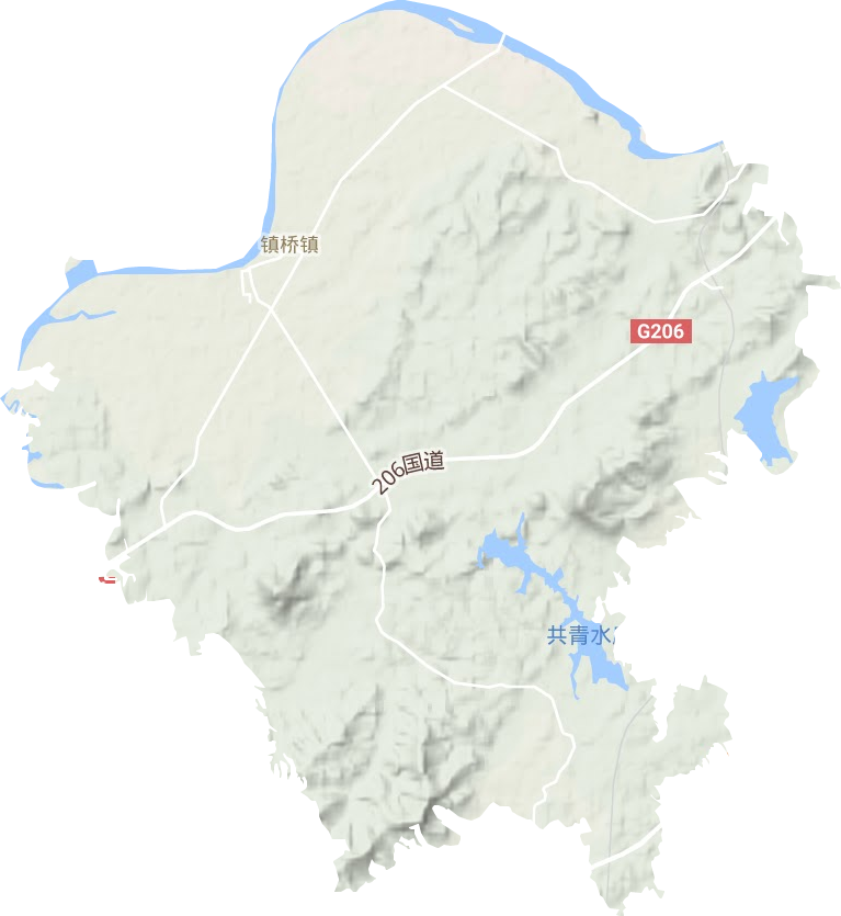 镇桥镇地形地图