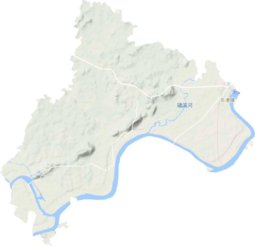 乐港镇地形地图