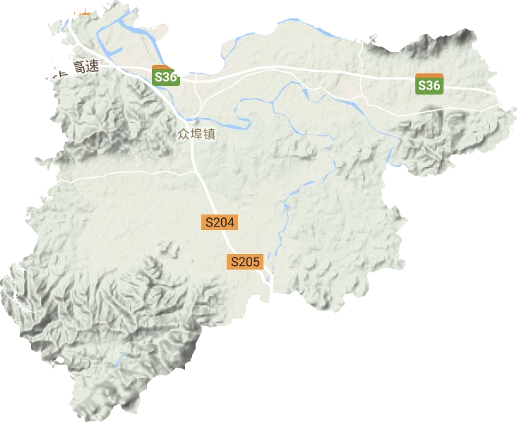 众埠镇地形地图
