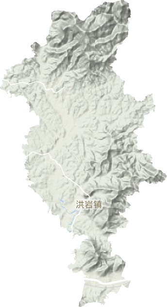 洪岩镇地形地图