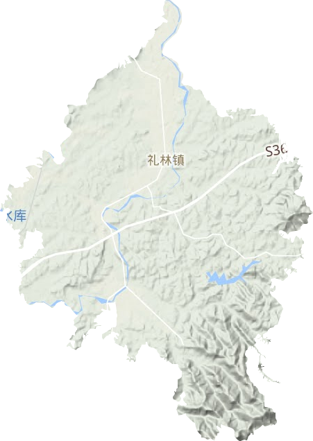 礼林镇地形地图
