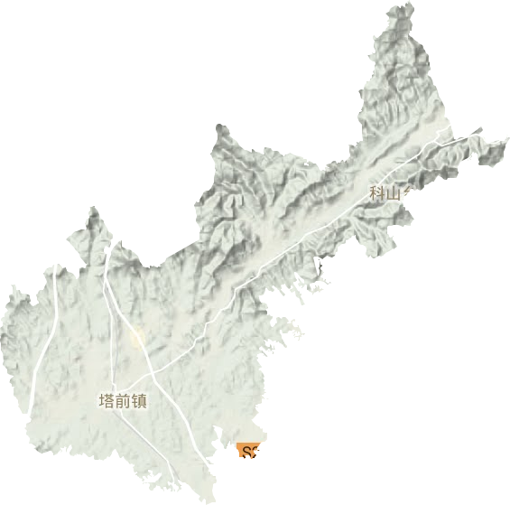 塔前镇地形地图