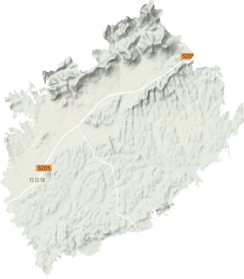 双田镇地形地图